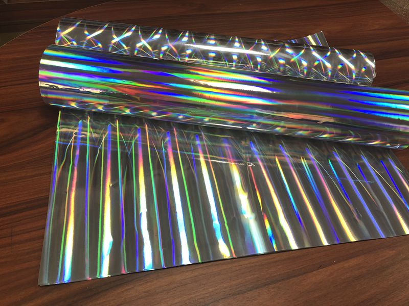 Flexo Rainbow Holographic Foil Cold Stamping Silver Holographic Foil For Wet Process