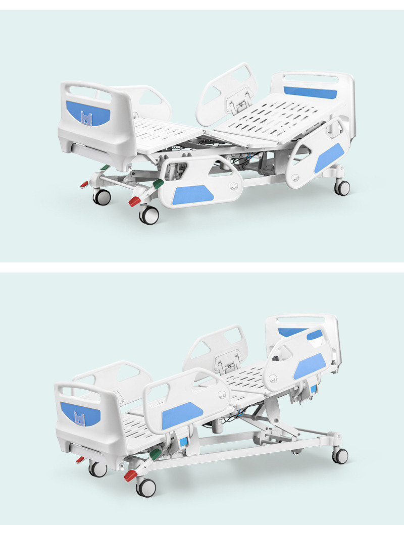 Portable Casters 5 Function Folding Metal Medical Furniture Adjustable Electric Nursing Patient Hospital Bed