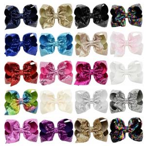 Quality Sequin Bow Hair Clip Headband Pretty Baby Shin Christmas Party Cute Princess 8 Inch wholesale
