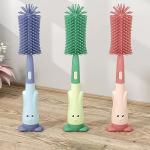 Silicone Bottle Brush Baby Pacifier Brush Straw Brush Rotary Bottle Wash Brush