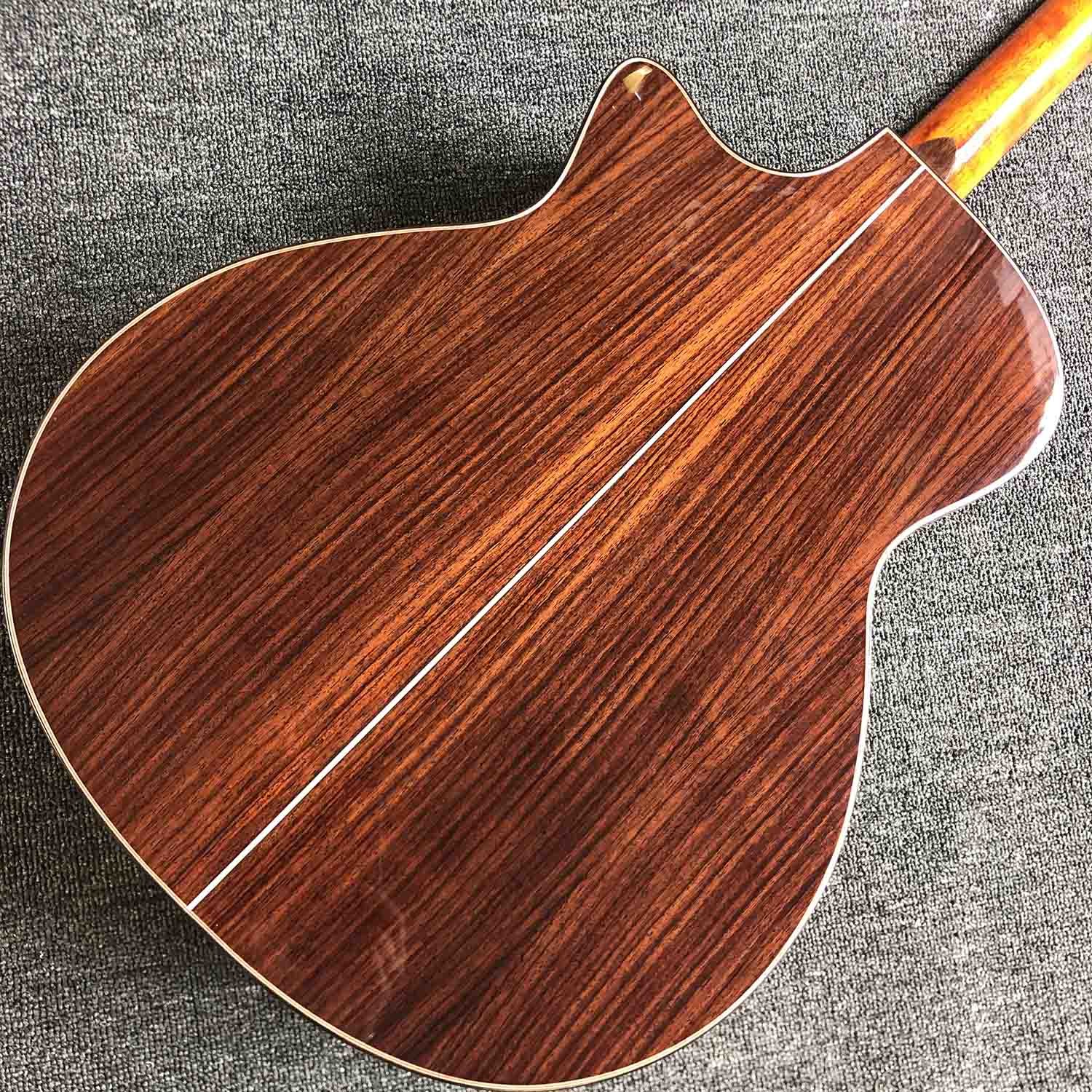 Custom Rosewood Back Side Ebony Fingerboard 41 Inch Solid Spruce Top Acoustic Electric Guitar Customized LOGO is OK