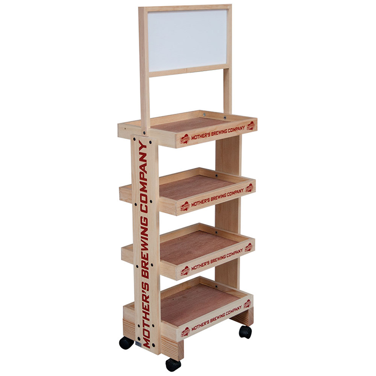 Skin care product wood display rack for facial cleanser