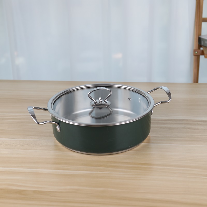 Nonstick 201 cookware food warm cooking 24cm hot pot stainless steel soup pot