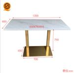 Artificial Stone Top Restaurant Coffee Table With Stainless Steel Base
