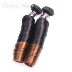 Quality 7A Peruvian Curly Virgin Remy Hair Weft / Ombre Chocolate Hair Weave wholesale