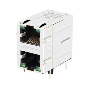 Quality LPJG17039AFNL 1000 Base-T 2X1 Port RJ45 Jack Ethernet Connector Green/Green LED wholesale