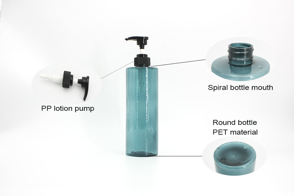 Transparent Cylinder 700ml Lotion Shampoo Pump Bottles