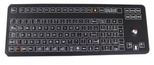 Quality 108 Keys Compact Format Industrial Membrane Keyboard IP66 With Integrated Trackball wholesale