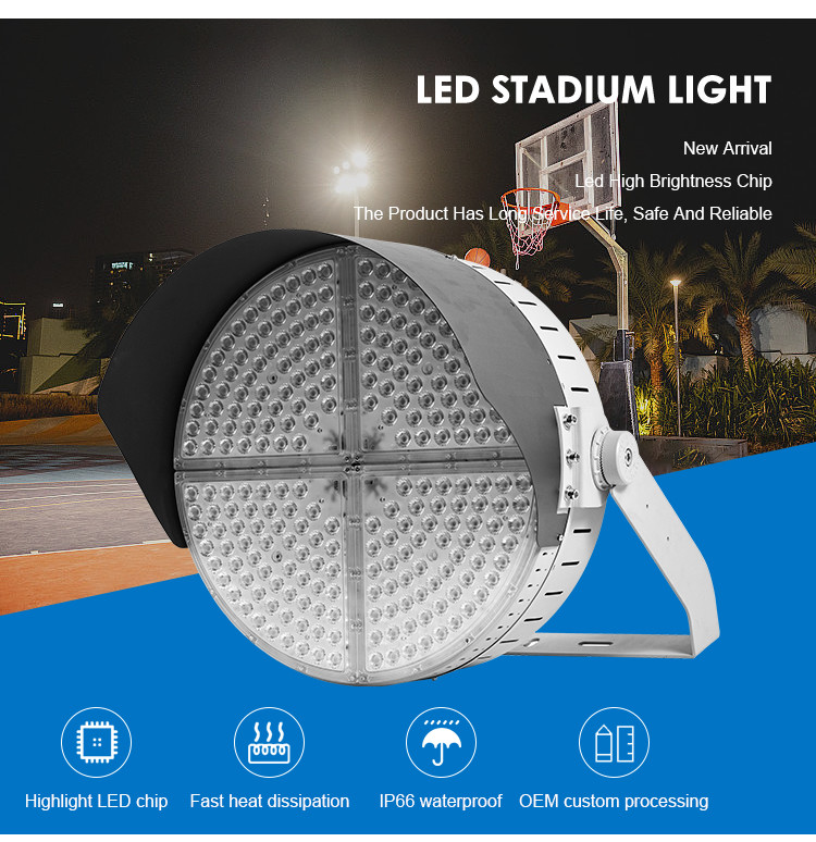 IP 66 3000-6500K Outdoor Gymnasium LED Stadium Lighting OEM ODM