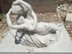 Stone couple statue Psyche revived by the kiss of Love marble sculpture,stone