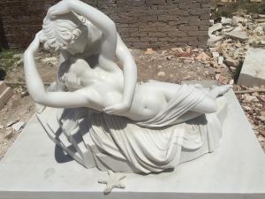 Quality Stone couple statue Psyche revived by the kiss of Love marble sculpture,stone carving supplier wholesale