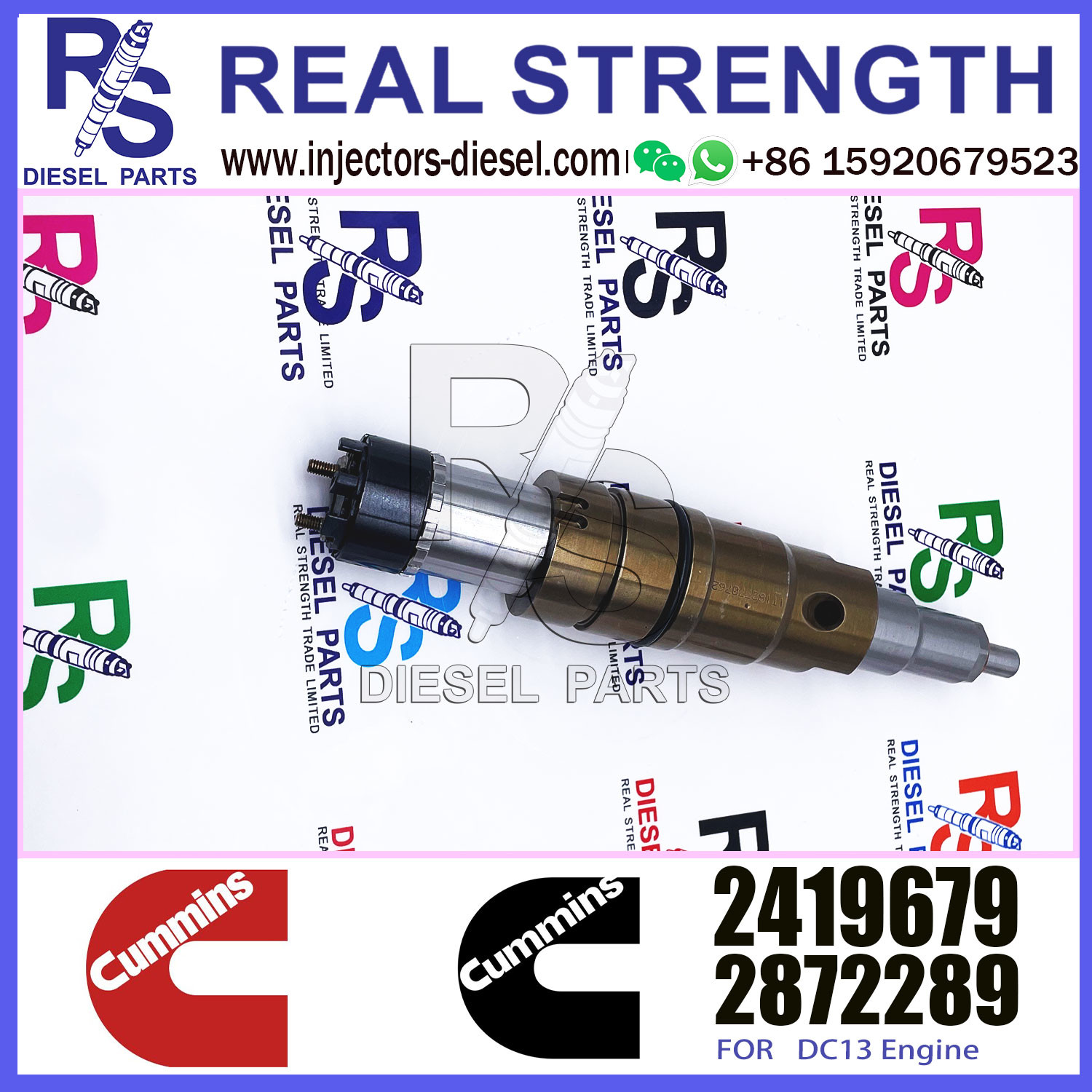 New fuel injector 1881565 common rail injector 1881565 for diesel fuel engine DC13 1933613 2057401 2058444 2419679