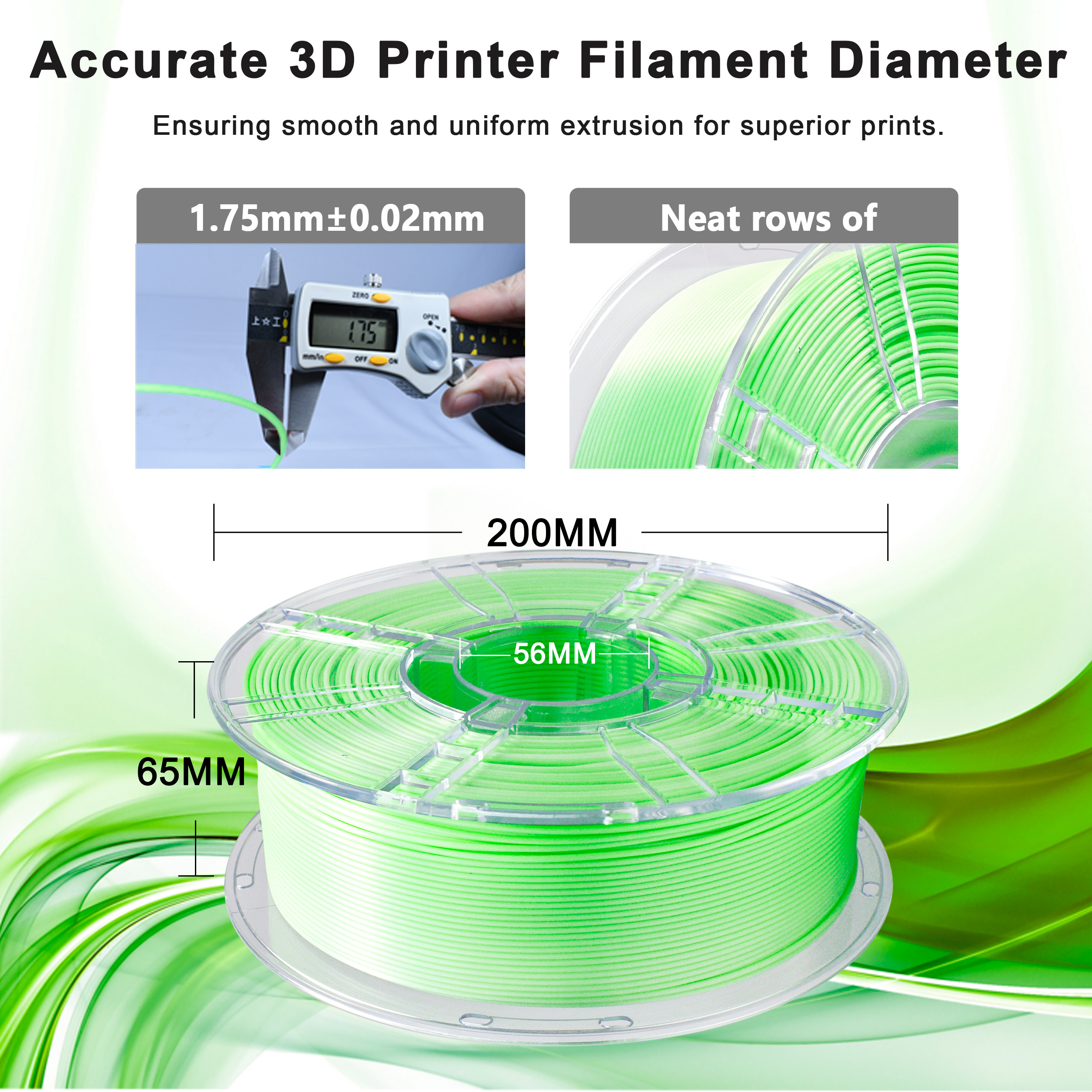 PLA High Strength Filament Gradient Green White Filament 1000g 3d Printing Filament
