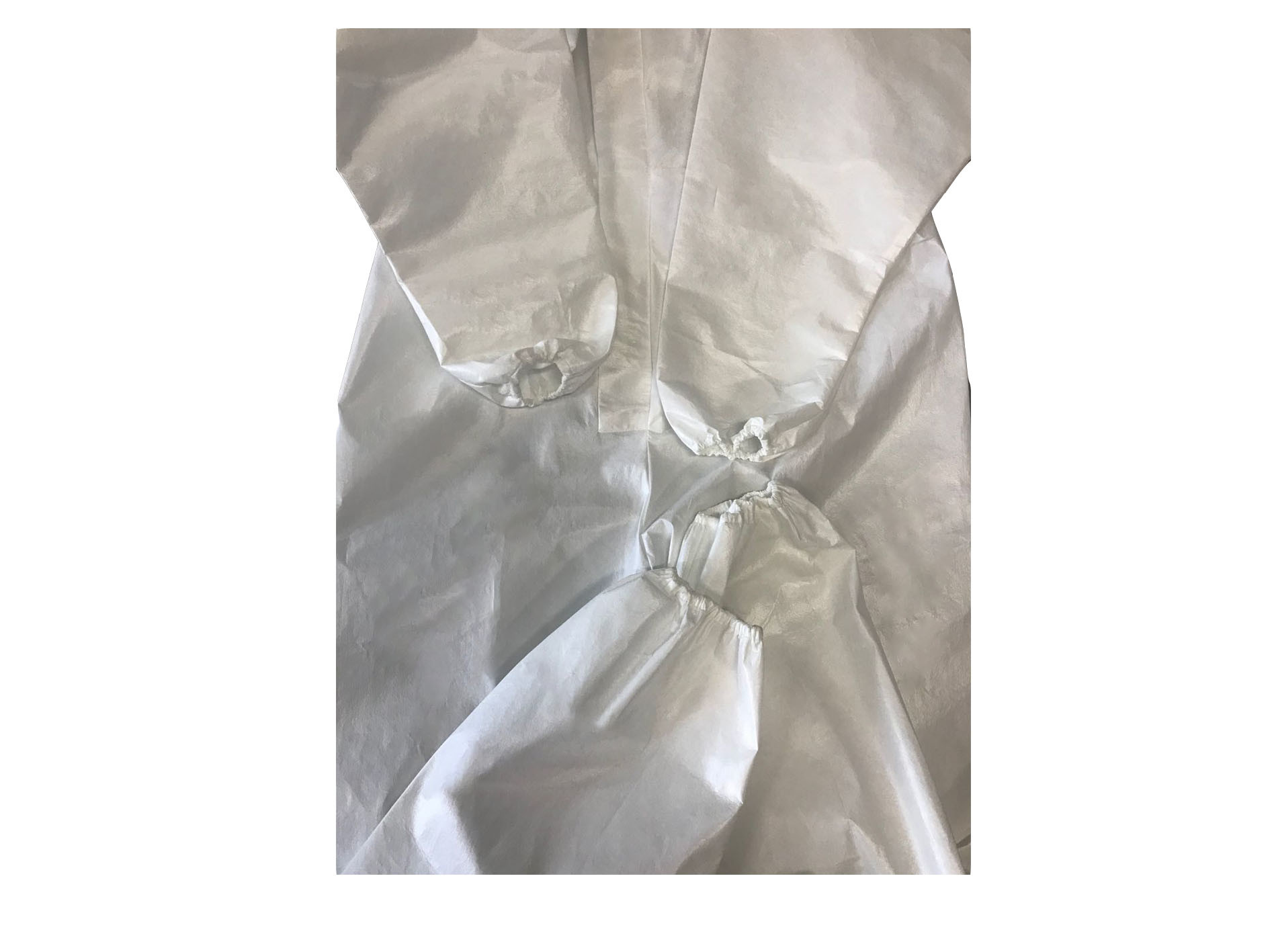 Unisex PP+PE 50GSM Waterproof Anti-Static Disposable Protective Gown With Elastic Bands On Cuffs & Ankles & Head
