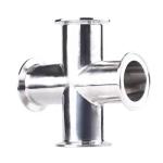 Forged SS304 316 Sanitary Stainless Steel 4 Way Cross Pipe Fitting Polished End