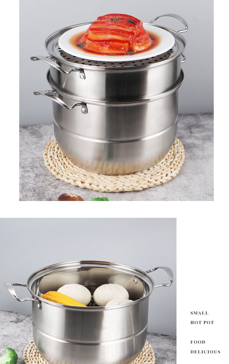 Multi-Layer 28cm Kitchen Pots Cookware Stainless Steel Cooking Pot 3 Layer Food Steamer Pot