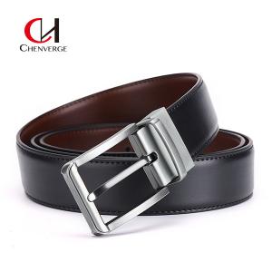 Quality Men'S Business Reversible Buckle Belt Pants Black Bright Face wholesale