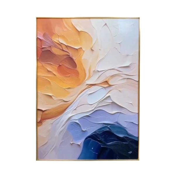 Customized Abstract Colorful Hand Painted Oil Painting 3D Wall Art For Home