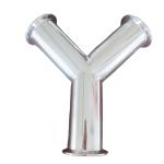 Sanitary Stainless Steel Y Type 3 Way Tee Connector with Tri-Clamp Welding