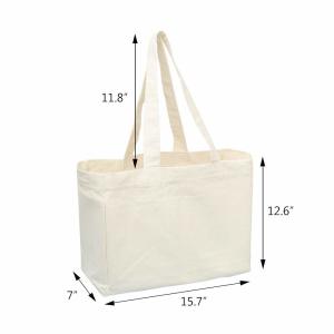 China Sustainable Natural Color 6oz Canvas Cotton Tote Bag on sale