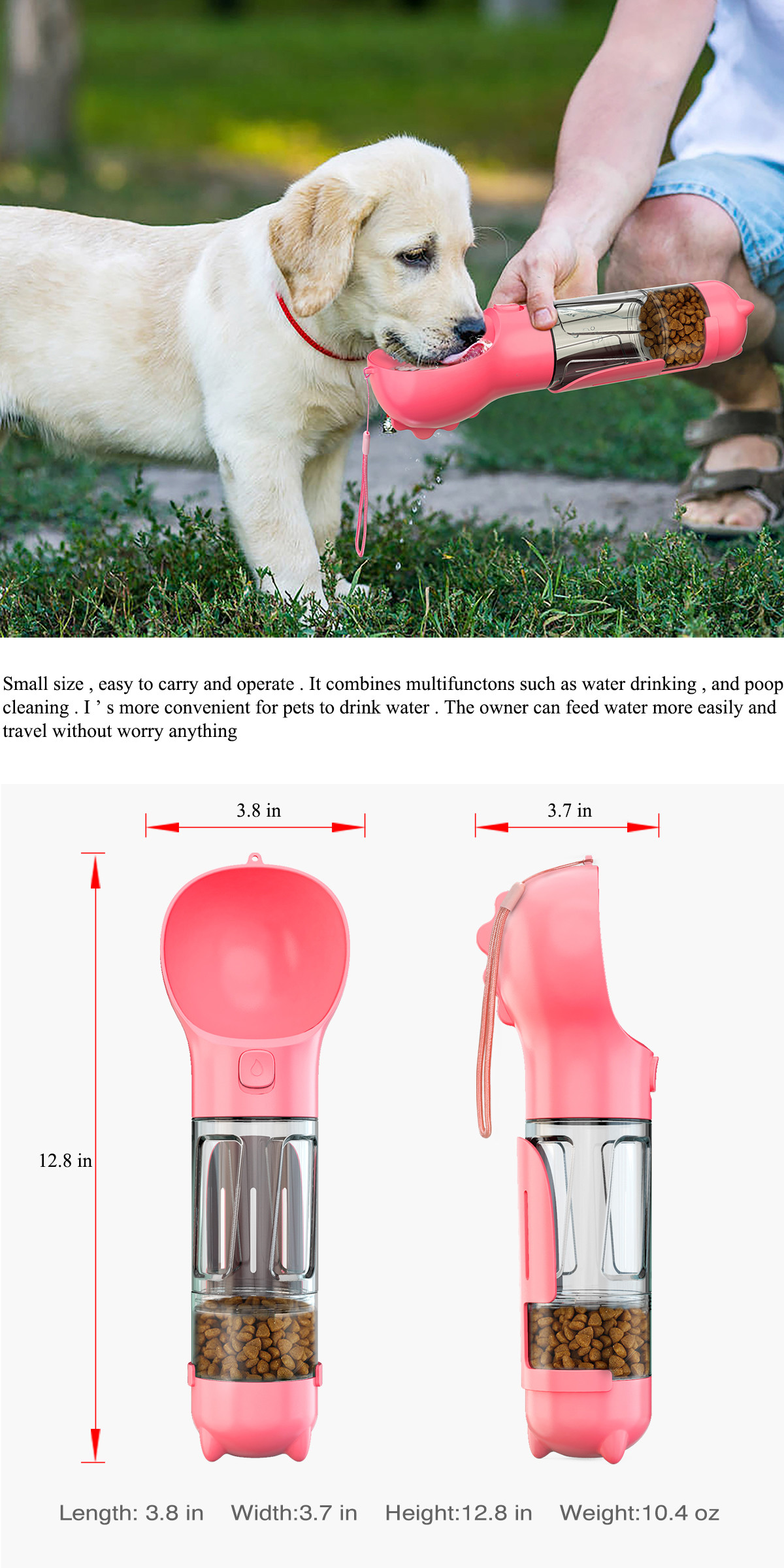 Large Capacity Disassembled Automatic Pet Feeders 4 In 1 Water Bottle