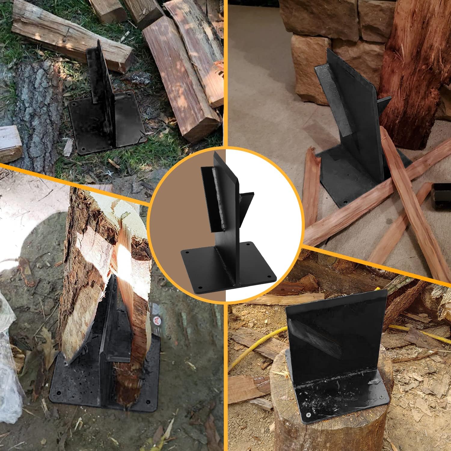Portable Wood Splitter Upgraded 10 Pounds Heavy-Duty Steel Firewood Kindling Splitter