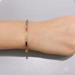 vintage brand jewelry colorful stainless steel CZ 18k gold full diamond bangle
