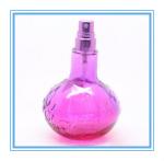 100ML wholesale painting fancy circle shape purple color glass perfume bottle