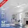 Buy cheap Dc Motor 6 Speeds Remote Control White Ceiling Fan With 4 MDF Blades from wholesalers