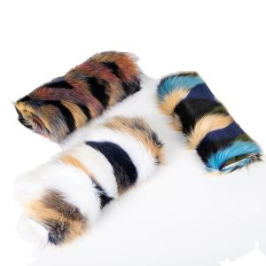 Quality Multicolored Jacquard Artificial Fur Fabric for Sexy Beauty Clothing and Winter Wear wholesale