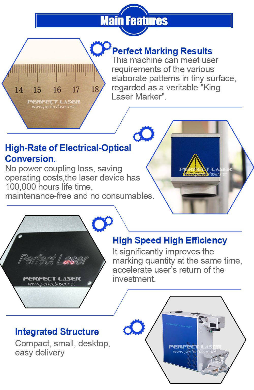 Air Cooled Jewelry Ceramic Electronic Laser Marker Machine Small 0.95MJ 20W 30W 50W