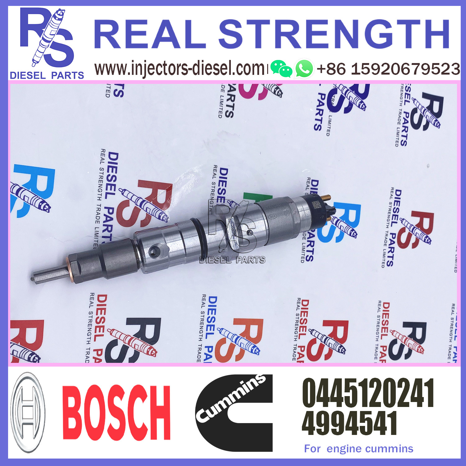 Diesel Engine Common Rail Assembly Diesel Fuel Injector 0445120199 For Bosh 4994541