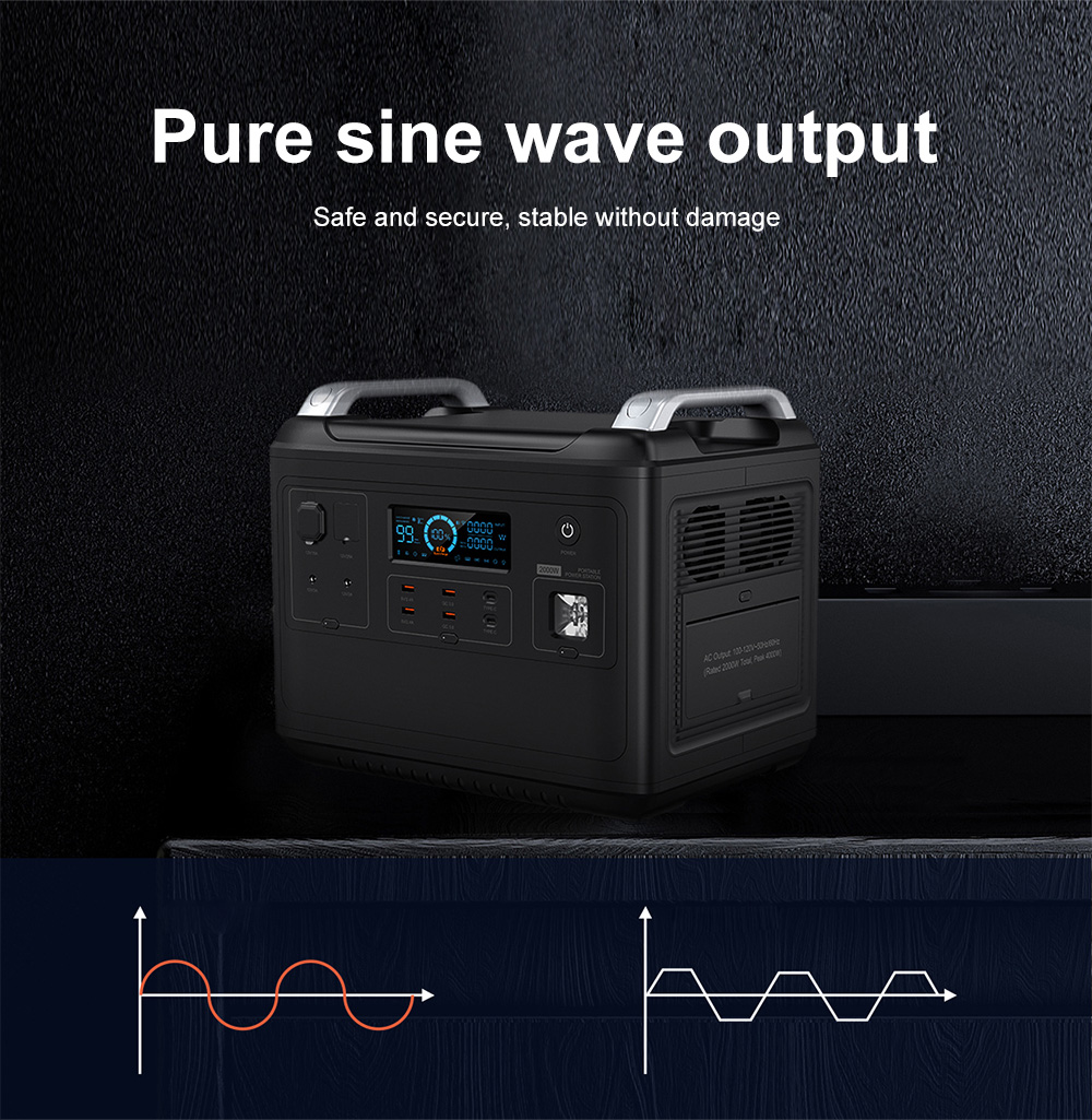 Indoor Lithium Portable Power Station For Tesla Rechargeable Tailgating 110V 220V 2000W