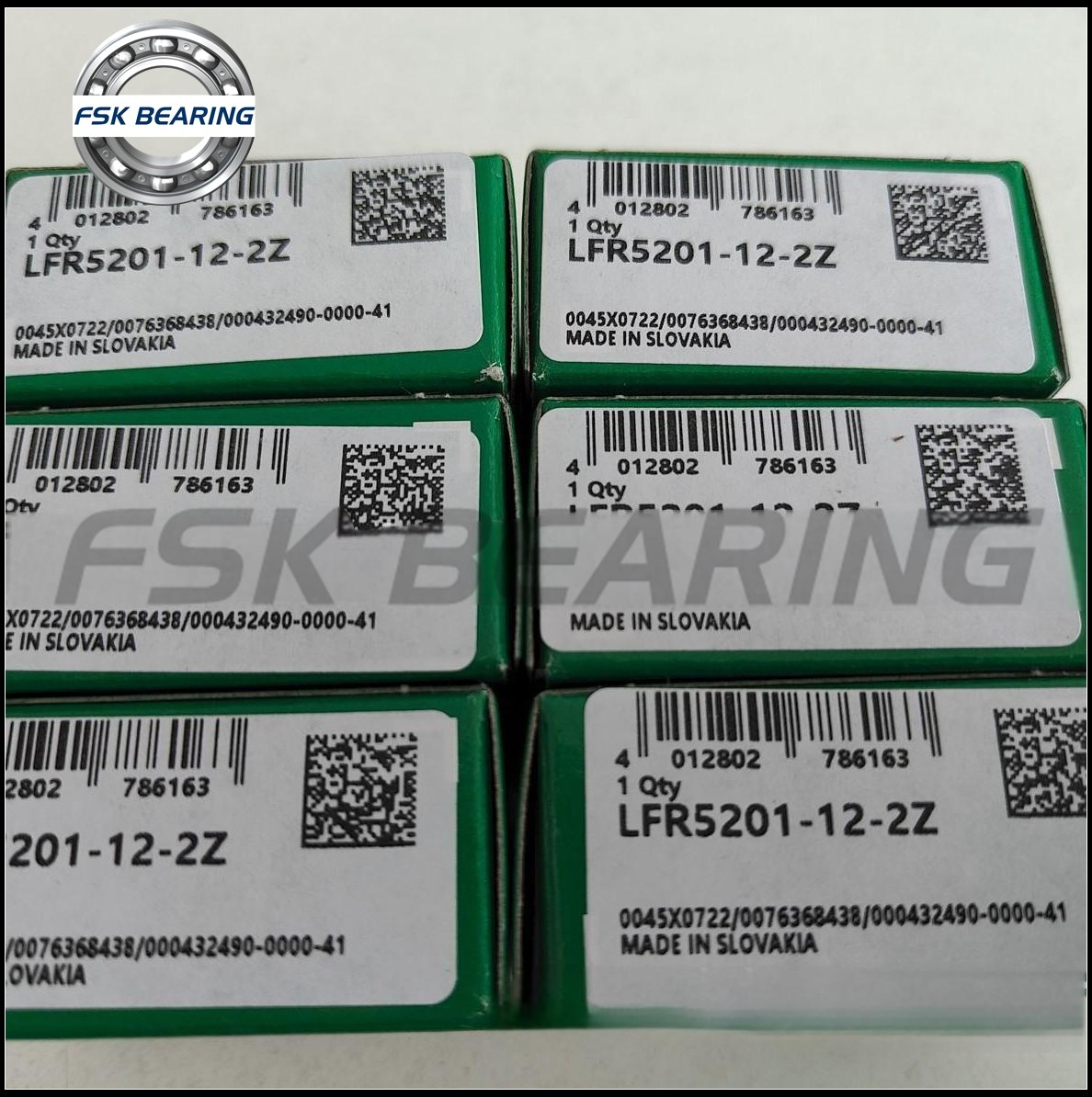 Smooth LFR5201-12-2Z Outer Ring Grooved Roller Bearing LFR5 Series Double Row FSKG