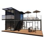 Galvanized Steel Bending Container Coffee Shop Store 40ft Prefabricated House