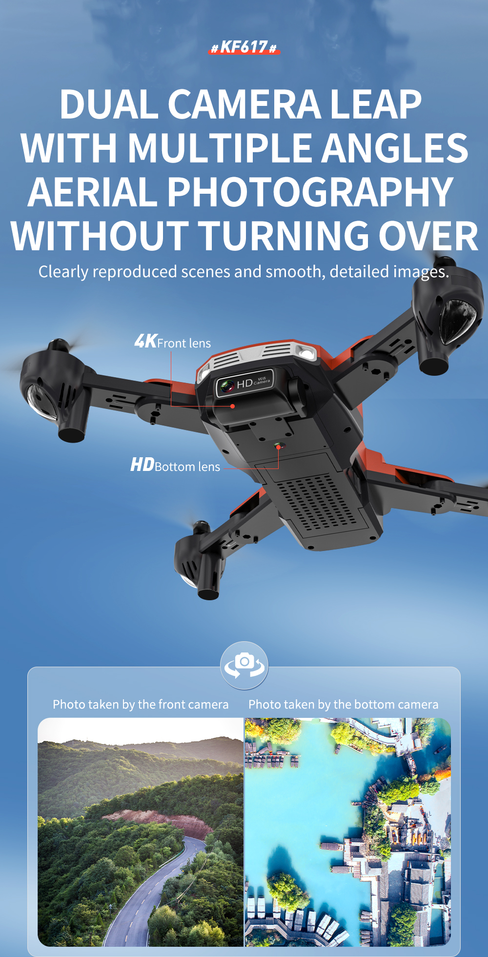 4K Dual Camera Mini Rc Drone WIFI FPV 2.4ghz Foldable Outdoor Rc Helicopter