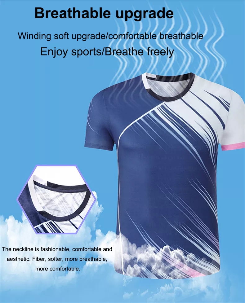 2022 badminton women's quick drying sports suit men's summer women's fashion competition culottes short sleeve table tennis ball