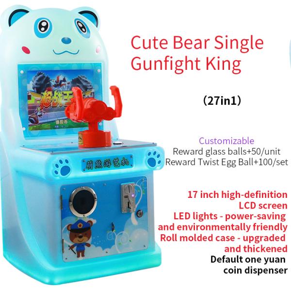 shooting arcade cabinet Bear Coin Mall Robot Children Single player Gunfight