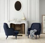 Ro Lounge Velvet Chair hotel lobby armchair fabric leather chair