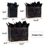 Custom Print Luxury Eco Marble Black Gold Boutique Gift Carry Paper Bags for