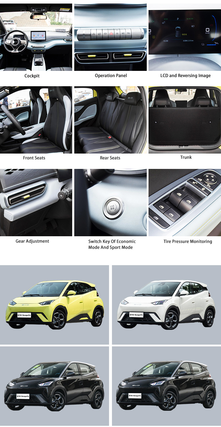 Stylish Electric Four Wheel Car 405km intelligent electric car BYD Seagull