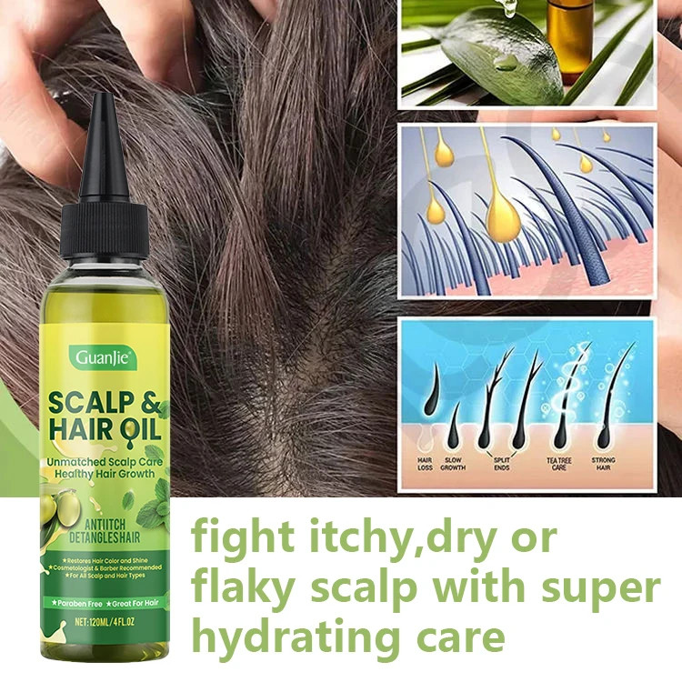 Non-Greasy Relief Tension Olive Hair Scalp Oil Message Repair Promote Growth Scalp Care Treatment Anti-itch Hair Scalp Oil