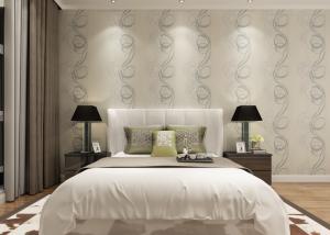 Quality Embossed Asian Inspired Wallpaper , Leaf Pattern Washable Vinyl Wall Coverings wholesale