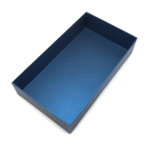Luxury texture paper navy blue color silver foil stamping logo shirt packaging boxes