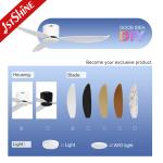 White Modern Flush Mount Ceiling Fan , DC Motor Kitchen Fan Light