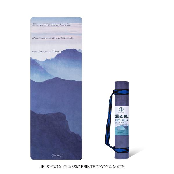 Eco Friendly Printed Suede Yoga Mat , Extra Thick Non Slip Lightweight Fitness