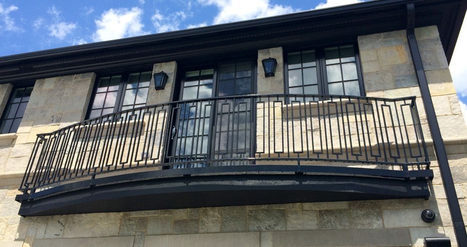 OEM Wrought Iron Balcony Railing Hot Dip Galvanize Powder Coating Finish
