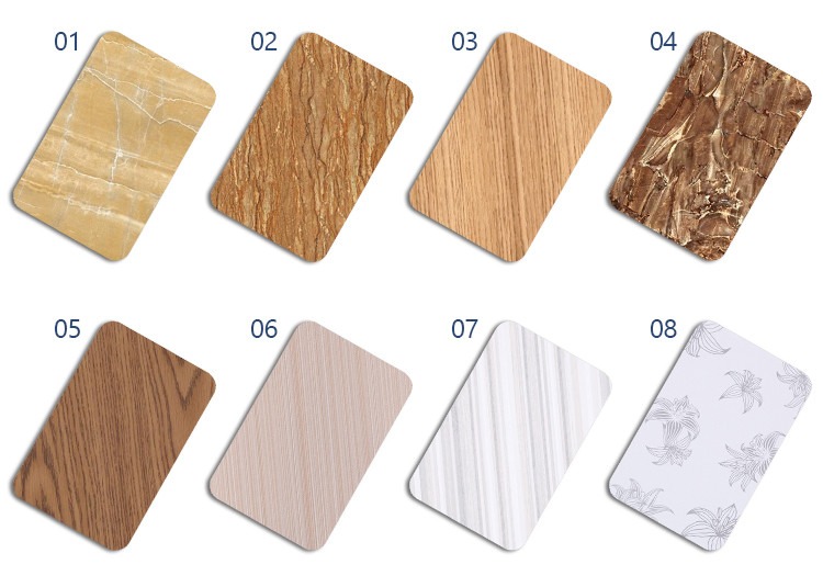 304 Wooden Or Marble Pattern stainless laminate sheets For bathroom Decoration