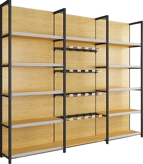 Metal Wood Gondola Shelving Heavy Duty 4 Post Shelves For Retail Store