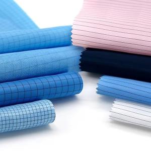 China Cleanroom Anti Static ESD Fabrics Polyester Shrink Resistant Fabric on sale